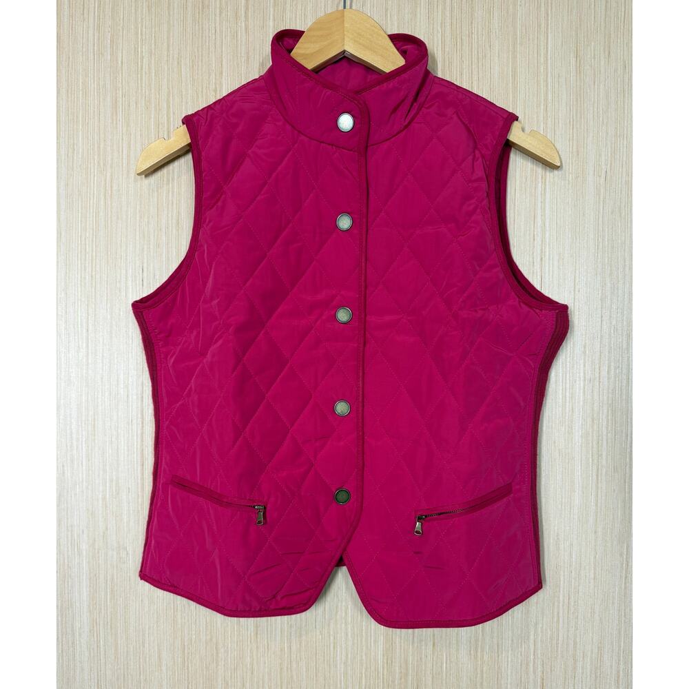 Talbots Buffalo Plaid Flannel Shirt & Quilted Vest Womens Size Small Petite - Picture 10 of 16